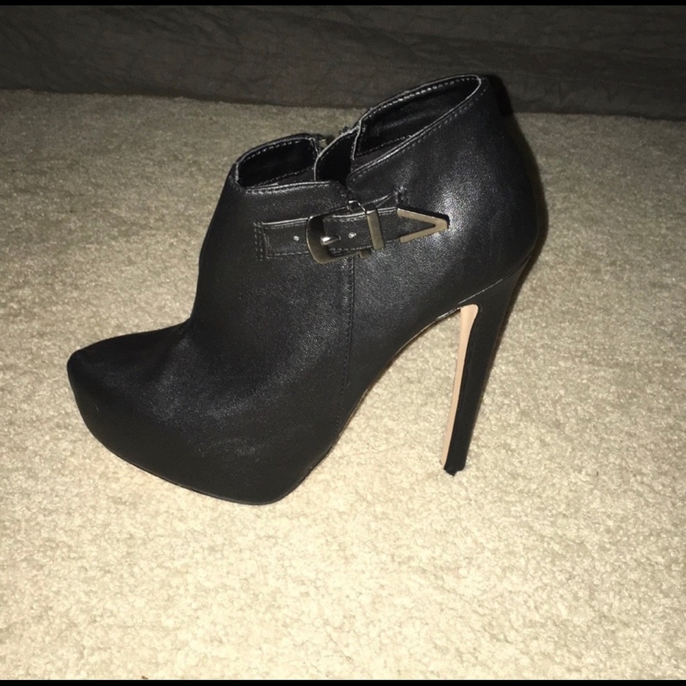 Aldo black high heel booties. Good used condition